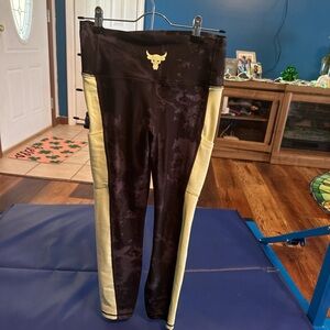 Project Rock Under Armour Lightning Bold and Yellow Leggings